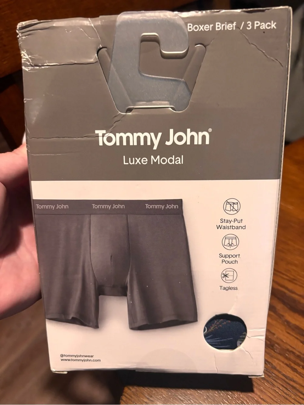 Tommy John Luxe Modal Boxer Brief 3-Pack - Navy, Light Blue, Charcoal XL